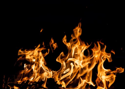 Fire flames on black background Fire flames on black background